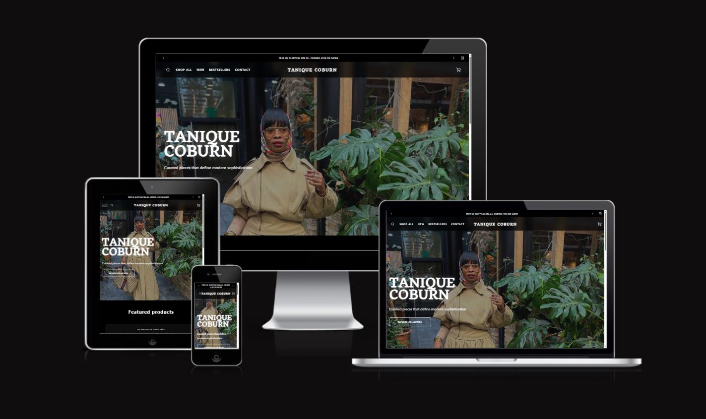 Tanique Coburn fashion e-commerce website designed by WebVision London